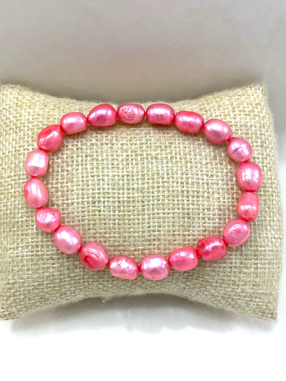 Vibrant Pink Freshwater Pearl Stretch Bracelet